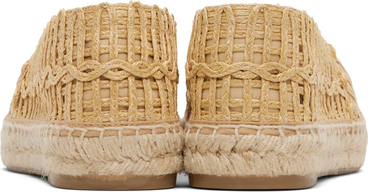 Weekend Max Mara Beige Raffia-Effect Espadrilles - Image 2