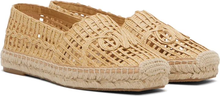Weekend Max Mara Beige Raffia-Effect Espadrilles - Image 4