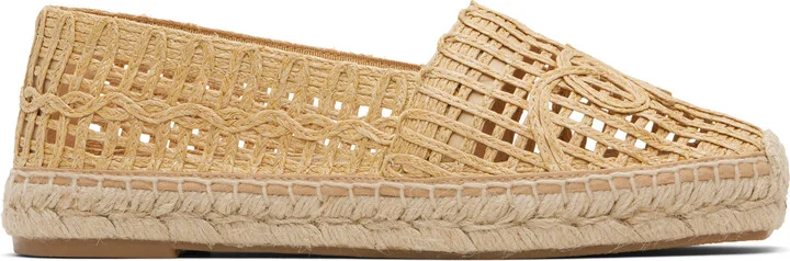 Weekend Max Mara Beige Raffia-Effect Espadrilles