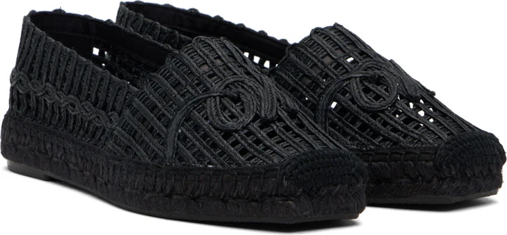 Weekend Max Mara Black Raffia-Effect Espadrilles - Image 4