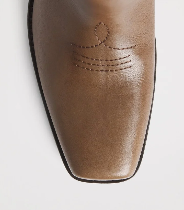Weekend Max Mara Leather Heeled Ankle Boots 40 - Image 5