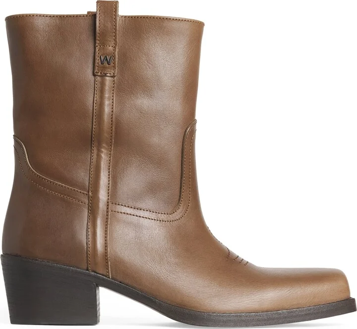 Weekend Max Mara Leather Heeled Ankle Boots 40