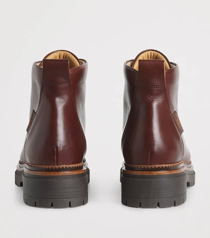 Weekend Max Mara Leather Lace-Up Ankle Boots - Image 4