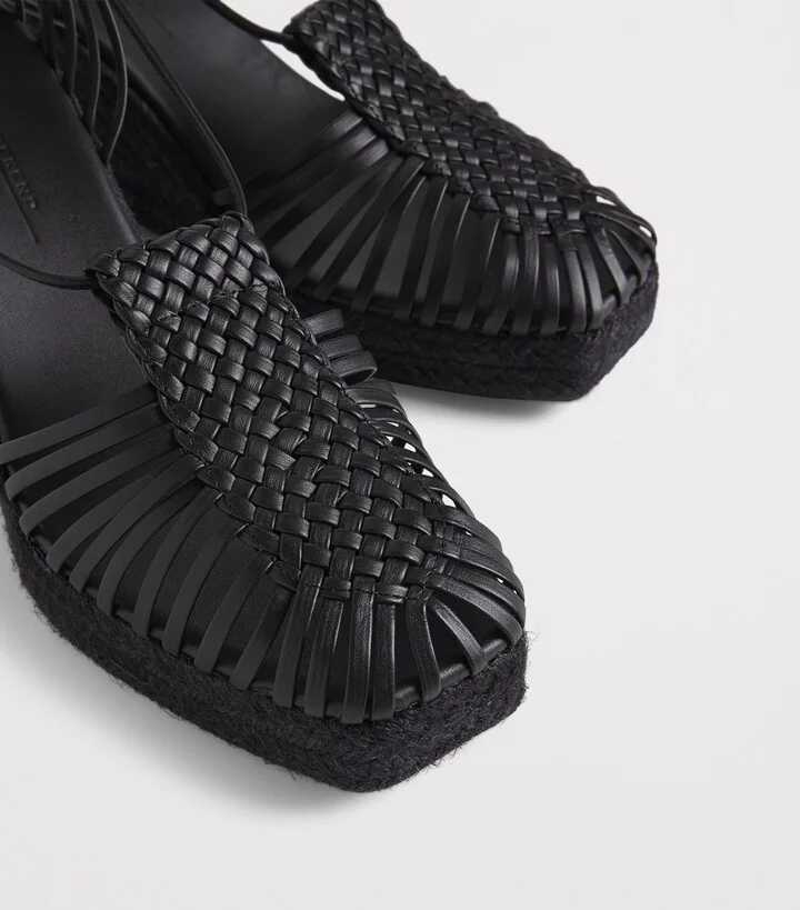 Weekend Max Mara Leather Wedge Sandals 60 - Image 6