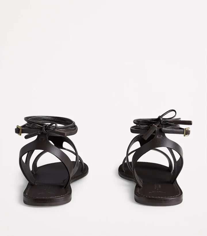 Weekend Max Mara Leather Wrap-Around Sandals - Image 4