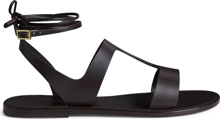 Weekend Max Mara Leather Wrap-Around Sandals