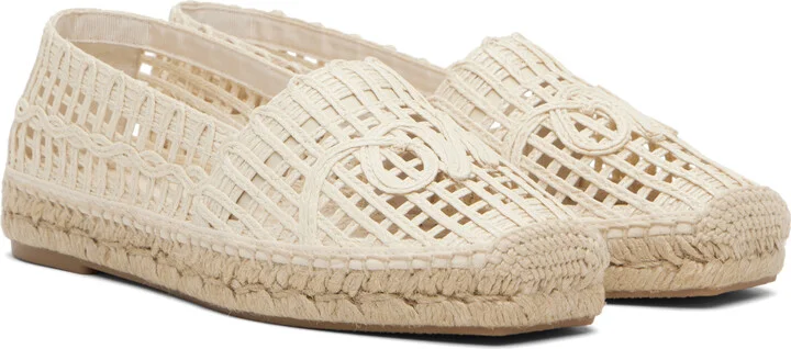 Weekend Max Mara Off-White Raffia-Effect Espadrilles - Image 4