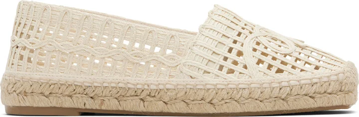 Weekend Max Mara Off-White Raffia-Effect Espadrilles