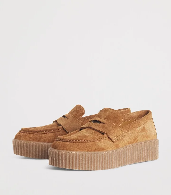 Weekend Max Mara Suede Knurl-Textured Moccasins - Image 3