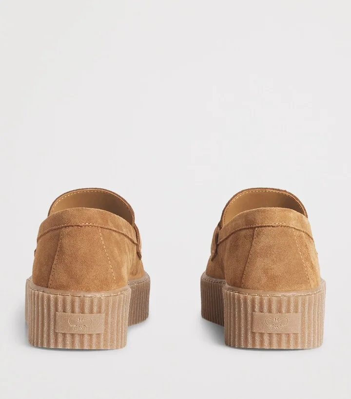 Weekend Max Mara Suede Knurl-Textured Moccasins - Image 4