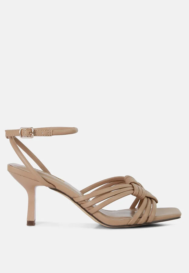 Weekend Pick Box Knot Mid Heel Sandals