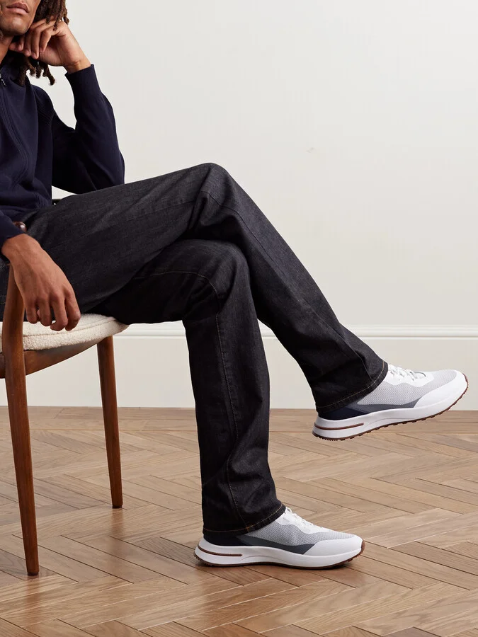 Weekend Walk Leather-Trimmed Mesh Sneakers - Image 2
