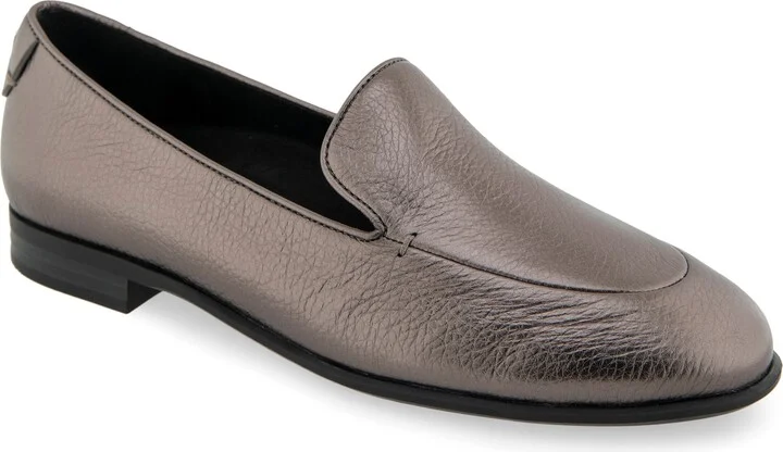 GUNMETAL PEBBLED LEATHER