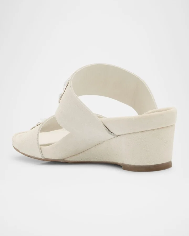 Wendy Demi-Wedge Swarovski Suede Sandals - Image 5