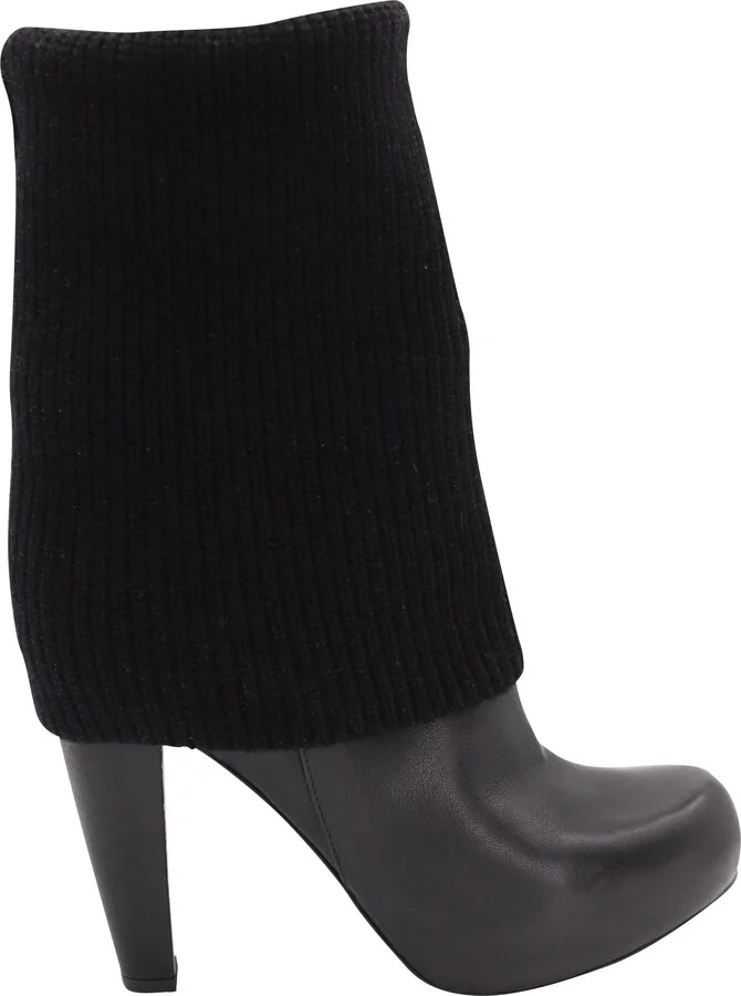 Wendy Sock Boots in Black Leather