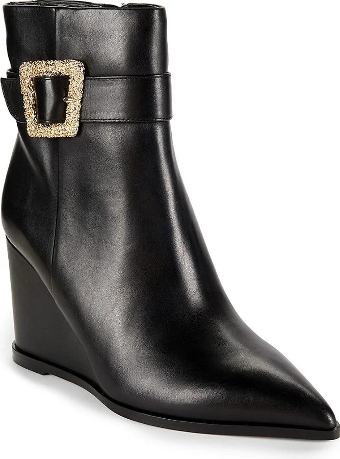 Weslie Leather Wedge Ankle Boots - Image 2