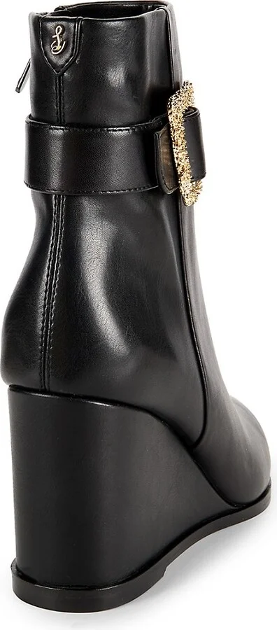 Weslie Leather Wedge Ankle Boots - Image 3