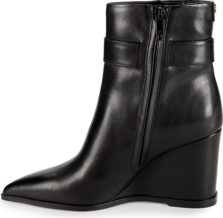 Weslie Leather Wedge Ankle Boots - Image 4