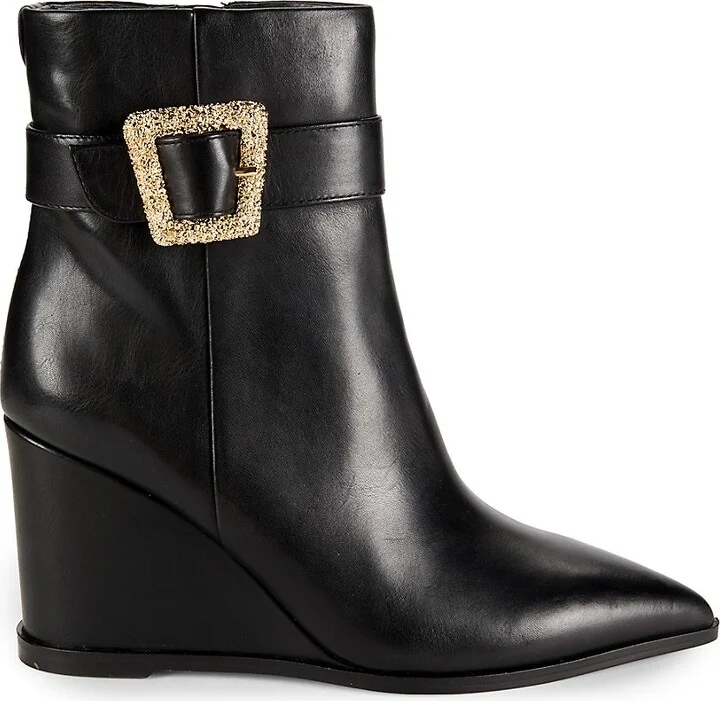 Weslie Leather Wedge Ankle Boots