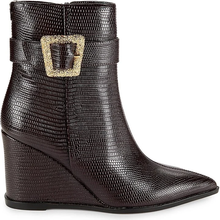 Weslie Point Toe Wedge Ankle Boots