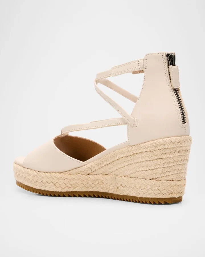 Wesson Leather Ankle-Strap Wedge Espadrilles - Image 2