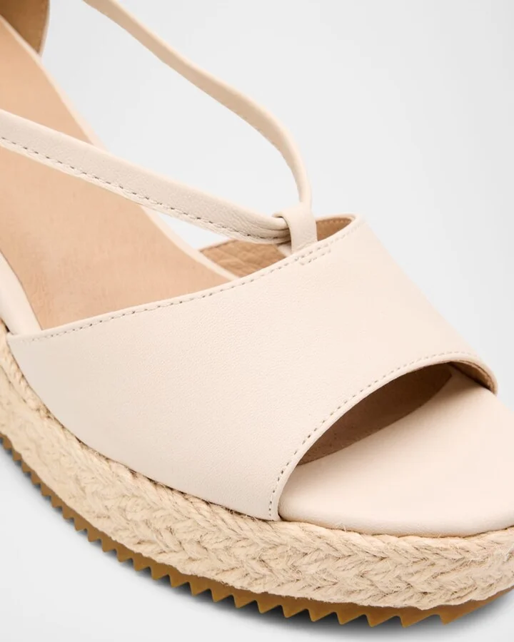 Wesson Leather Ankle-Strap Wedge Espadrilles - Image 3