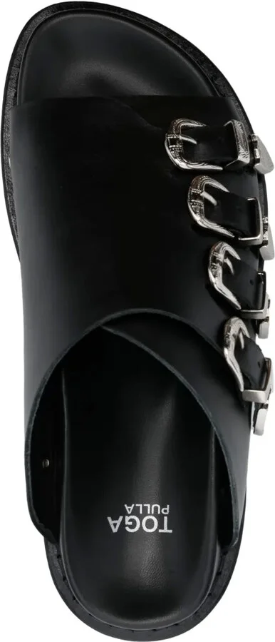 Western-Buckle Leather Slides - Image 4