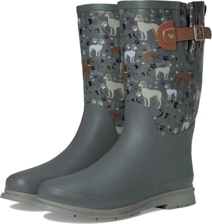 Western Chief Faux Fur Tall Rain Boot - Boots for Women - Round Toe Silhouette - Adjustable Buckle Puppy Love 11 M