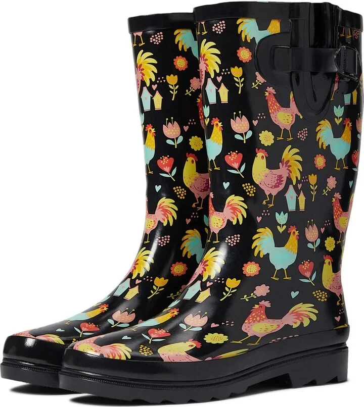 Western Chief Printed Tall Rain Boot Cheery Chick 7 M