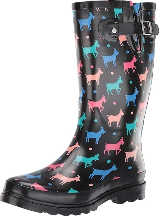 Western Chief Printed Tall Rain Boot Women's Rain Boots Dotty Goat : 6 M, Rubber - Image 2