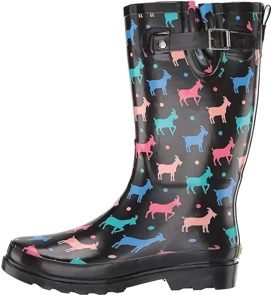 Western Chief Printed Tall Rain Boot Women's Rain Boots Dotty Goat : 6 M, Rubber - Image 7