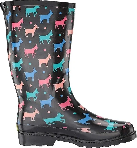 Western Chief Printed Tall Rain Boot Women's Rain Boots Dotty Goat : 6 M, Rubber - Image 8