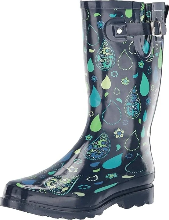Western Chief Printed Tall Rain Boot Women's Rain Boots Pouring Paisley : 9 M, Rubber - Image 2