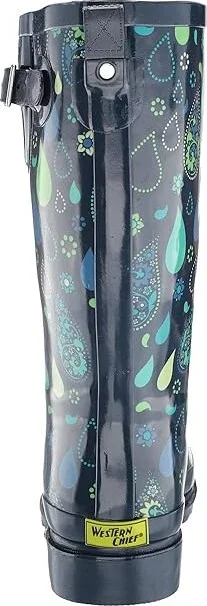 Western Chief Printed Tall Rain Boot Women's Rain Boots Pouring Paisley : 9 M, Rubber - Image 5