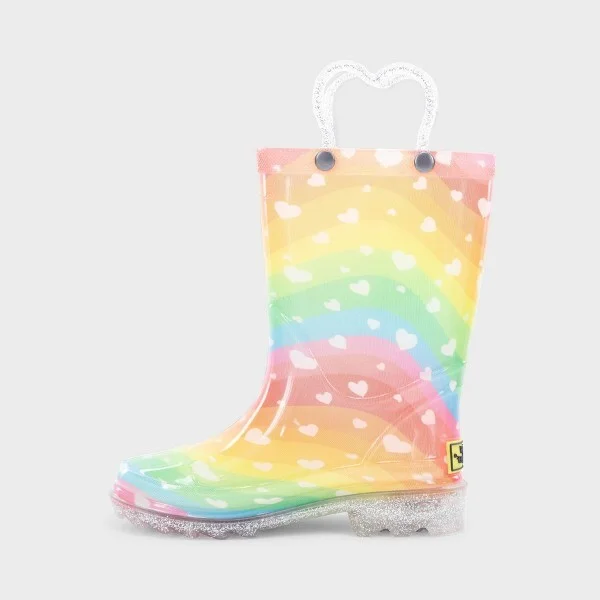 Western Chief Toddler Heart Waves Rain Boots - : Glitter, Light-Up, Waterproof, Pull-On - Image 2