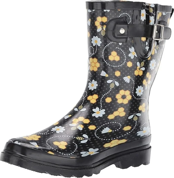 Western Chief Waterproof Mid Rain Boot Women's Rain Boots Bloom Bees : 6 M, Rubber - Image 2