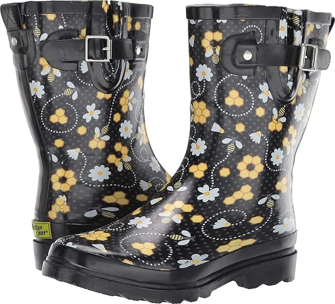 Western Chief Waterproof Mid Rain Boot Women's Rain Boots Bloom Bees : 6 M, Rubber