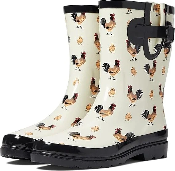 Western Chief Waterproof Mid Rain Boot Women's Rain Boots Chicken Roost : 6 M, Rubber