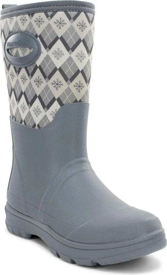 Western Chief Womens Argyle Faux Fur Neoprene Mid Cold Weather Boot - Image 3