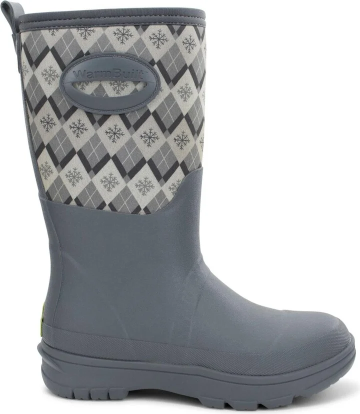 Western Chief Womens Argyle Faux Fur Neoprene Mid Cold Weather Boot