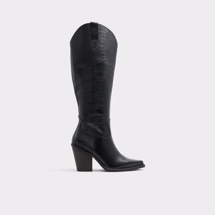 Western knee-high boot - Black