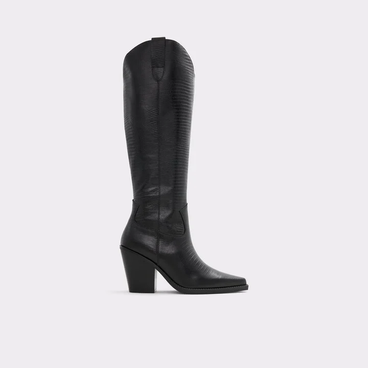 Western knee-high boot - Black