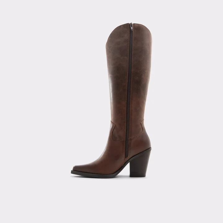 Western knee-high boot - Brown - Image 3