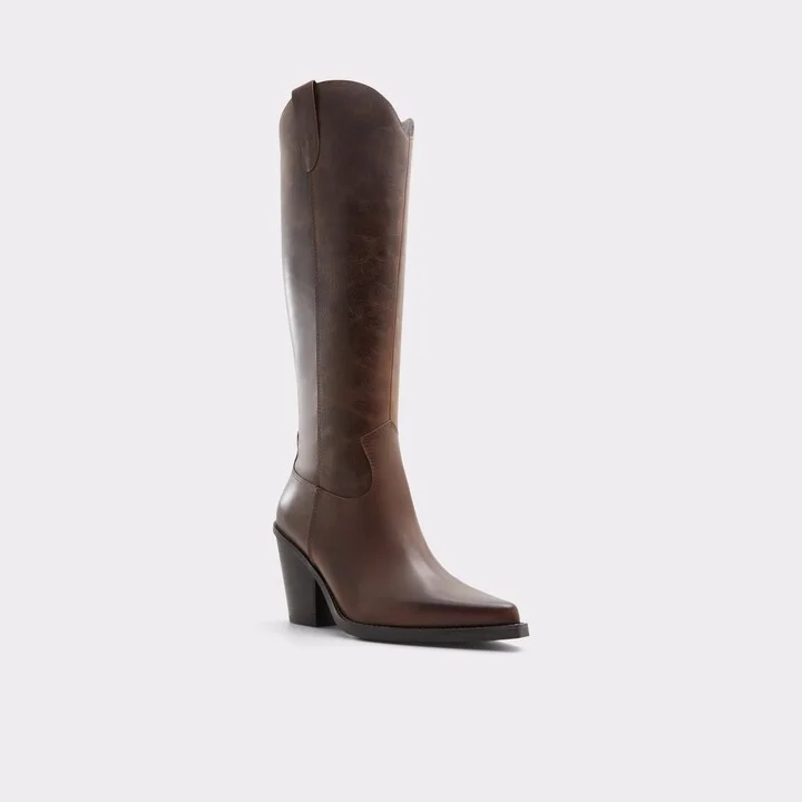 Western knee-high boot - Brown - Image 4