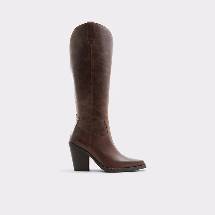 Western knee-high boot - Brown