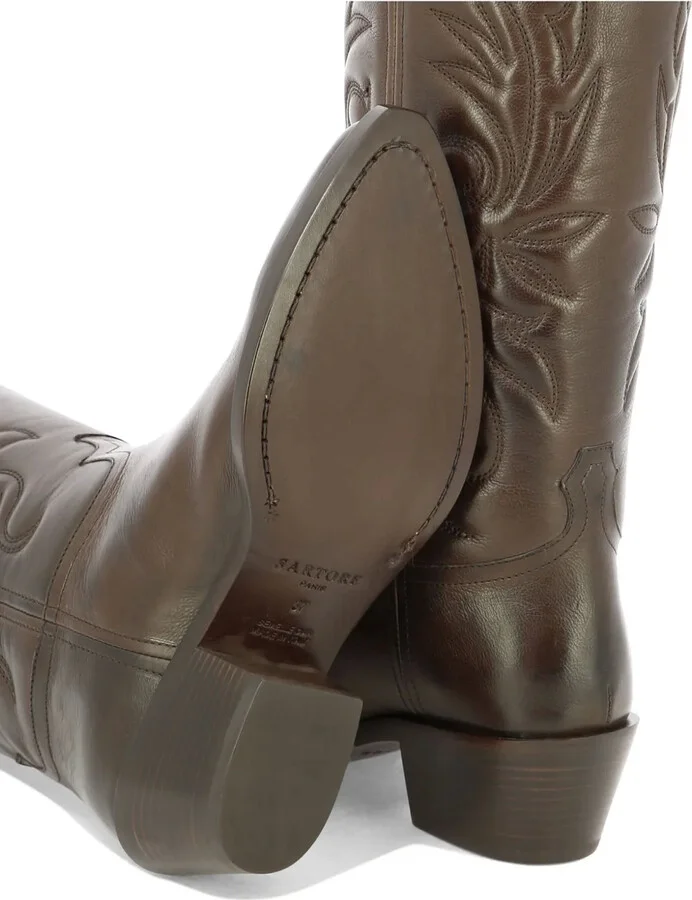 Western-Style Leather Boots - Image 5