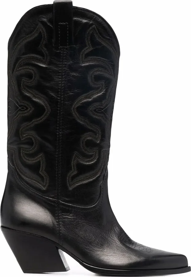 Western-style leather boots