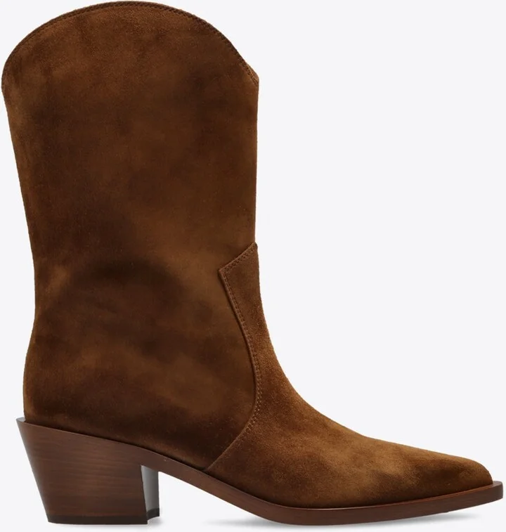 Western Suede Ankle Boots