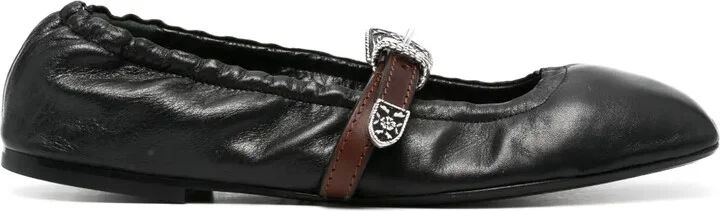 Western Touch leather ballerinas