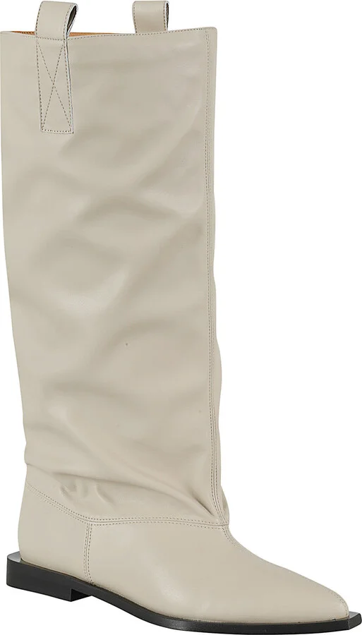Western Wide Slouchy Flat Tubular Boot - Image 2